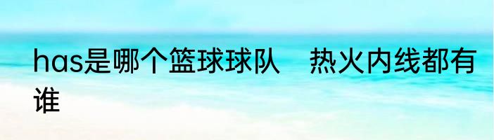 has是哪个篮球球队　热火内线都有谁