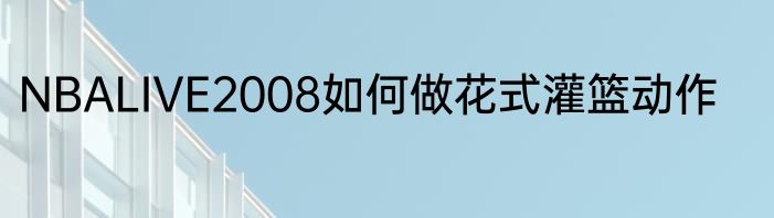 NBALIVE2008如何做花式灌篮动作