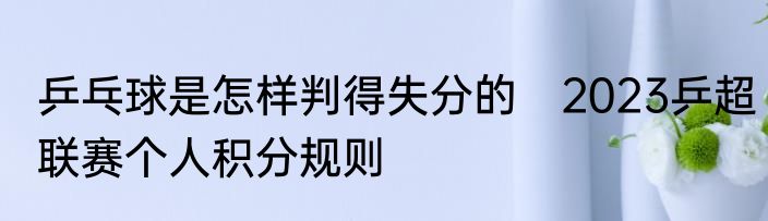 乒乓球是怎样判得失分的　2023乒超联赛个人积分规则
