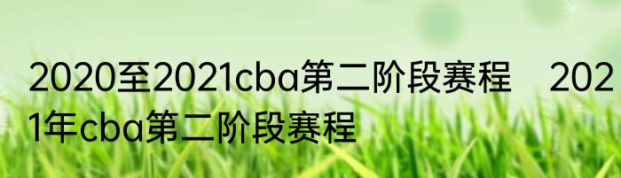2020至2021cba第二阶段赛程　2021年cba第二阶段赛程