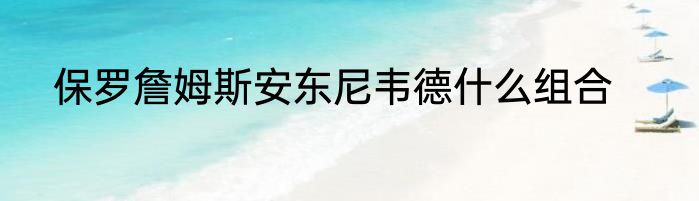 保罗詹姆斯安东尼韦德什么组合