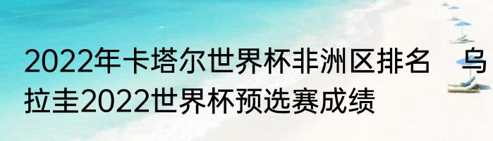 2022年卡塔尔世界杯非洲区排名　乌拉圭2022世界杯预选赛成绩