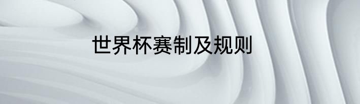 世界杯赛制及规则