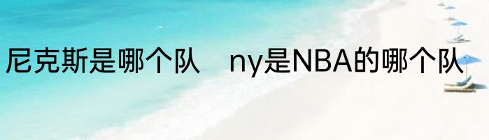 尼克斯是哪个队　ny是NBA的哪个队