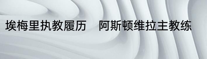 埃梅里执教履历　阿斯顿维拉主教练