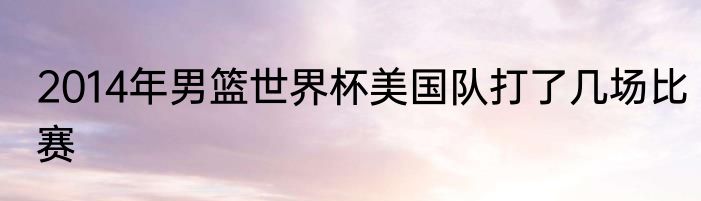 2014年男篮世界杯美国队打了几场比赛