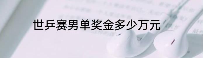 世乒赛男单奖金多少万元