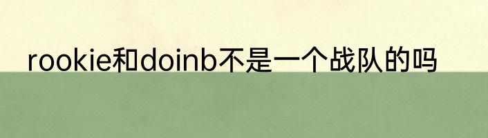 rookie和doinb不是一个战队的吗