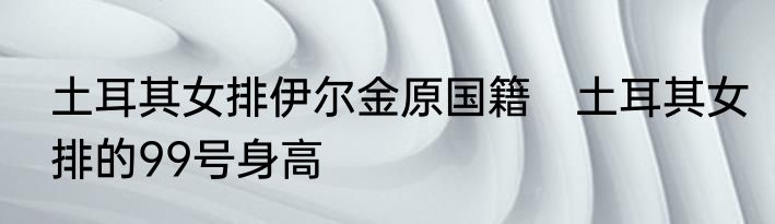 土耳其女排伊尔金原国籍　土耳其女排的99号身高