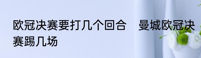 欧冠决赛要打几个回合　曼城欧冠决赛踢几场