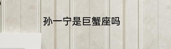 孙一宁是巨蟹座吗