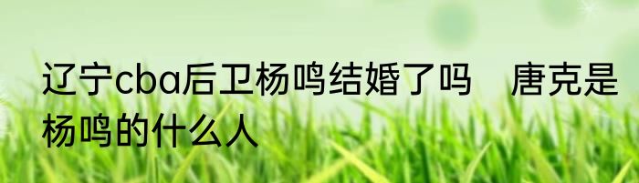 辽宁cba后卫杨鸣结婚了吗　唐克是杨鸣的什么人