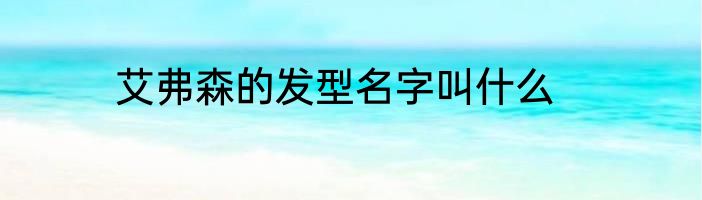 艾弗森的发型名字叫什么