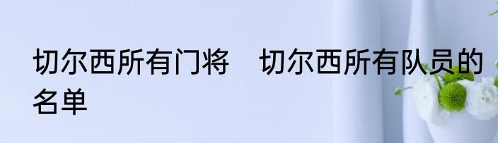 切尔西所有门将　切尔西所有队员的名单