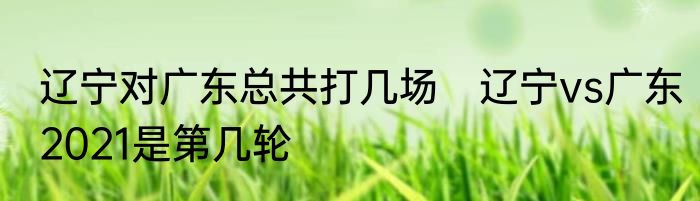 辽宁对广东总共打几场　辽宁vs广东2021是第几轮