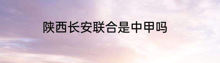 陕西长安联合是中甲吗