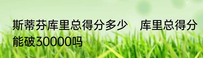 斯蒂芬库里总得分多少　库里总得分能破30000吗