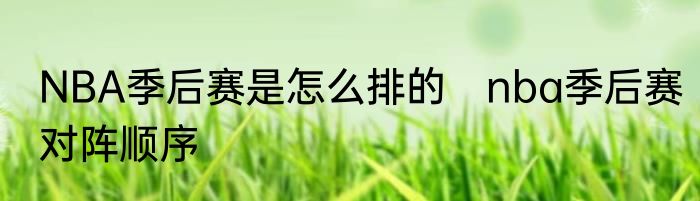 NBA季后赛是怎么排的　nba季后赛对阵顺序