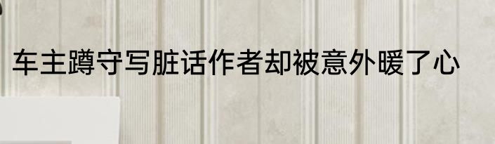 车主蹲守写脏话作者却被意外暖了心