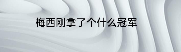 梅西刚拿了个什么冠军