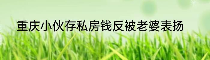 重庆小伙存私房钱反被老婆表扬