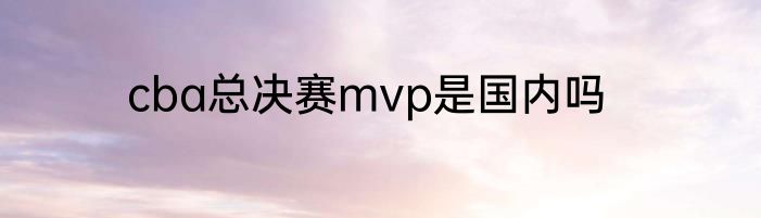 cba总决赛mvp是国内吗