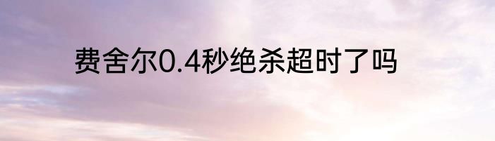费舍尔0.4秒绝杀超时了吗