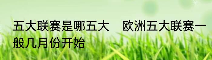 五大联赛是哪五大　欧洲五大联赛一般几月份开始