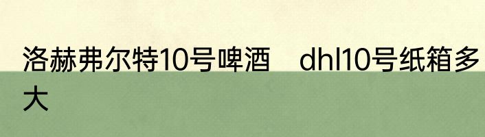 洛赫弗尔特10号啤酒　dhl10号纸箱多大