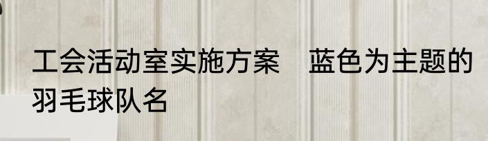 工会活动室实施方案　蓝色为主题的羽毛球队名