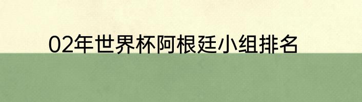 02年世界杯阿根廷小组排名