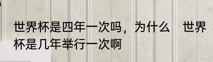 世界杯是四年一次吗，为什么　世界杯是几年举行一次啊