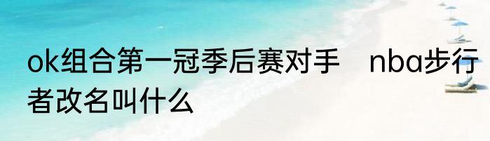 ok组合第一冠季后赛对手　nba步行者改名叫什么