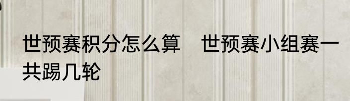 世预赛积分怎么算　世预赛小组赛一共踢几轮