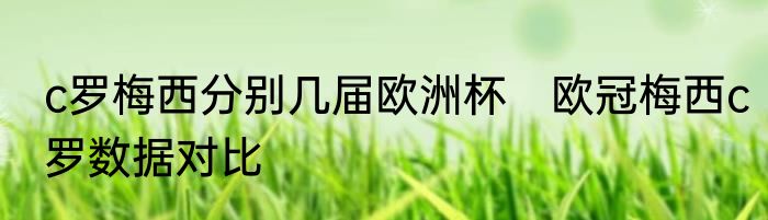 c罗梅西分别几届欧洲杯　欧冠梅西c罗数据对比