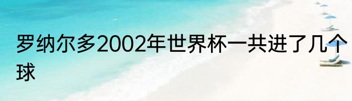 罗纳尔多2002年世界杯一共进了几个球