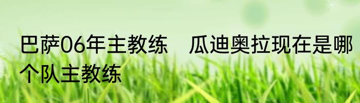 巴萨06年主教练　瓜迪奥拉现在是哪个队主教练