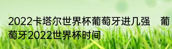 2022卡塔尔世界杯葡萄牙进几强　葡萄牙2022世界杯时间