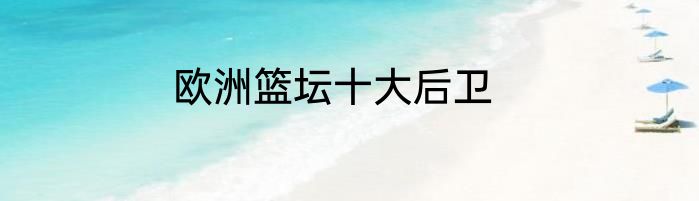 欧洲篮坛十大后卫