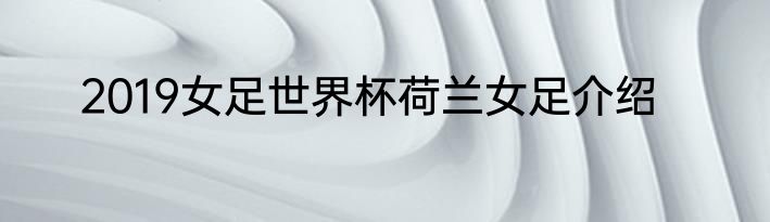 2019女足世界杯荷兰女足介绍