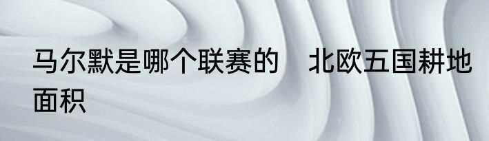 马尔默是哪个联赛的　北欧五国耕地面积