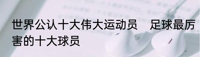 世界公认十大伟大运动员　足球最厉害的十大球员