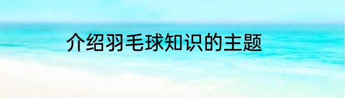 介绍羽毛球知识的主题