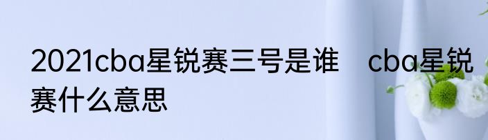 2021cba星锐赛三号是谁　cba星锐赛什么意思