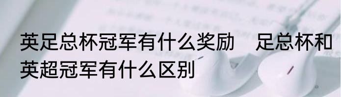 英足总杯冠军有什么奖励　足总杯和英超冠军有什么区别