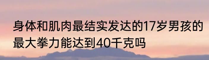 身体和肌肉最结实发达的17岁男孩的最大拳力能达到40千克吗