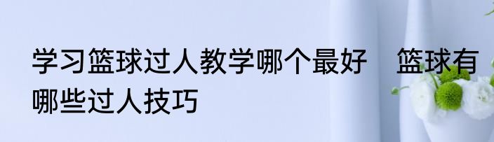 学习篮球过人教学哪个最好　篮球有哪些过人技巧
