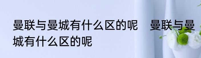 曼联与曼城有什么区的呢　曼联与曼城有什么区的呢