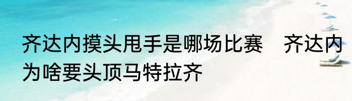 齐达内摸头甩手是哪场比赛　齐达内为啥要头顶马特拉齐