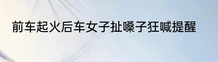 前车起火后车女子扯嗓子狂喊提醒